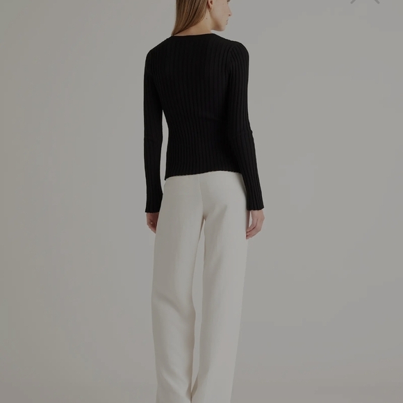 Quince Black Ribbed Long Sleeve Top - Picture 3 of 6